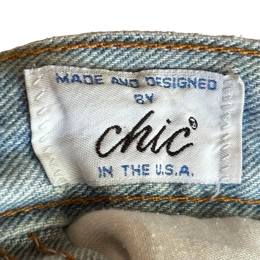 Chic Vintage 80s Women's High Rise Mom Jeans Light Wash Sz 14 Cotton Made in USA